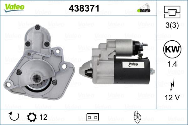 Valeo 438371 - Käynnistinmoottori inparts.fi