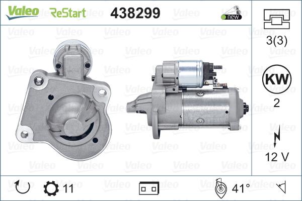 Valeo 438299 - Käynnistinmoottori inparts.fi