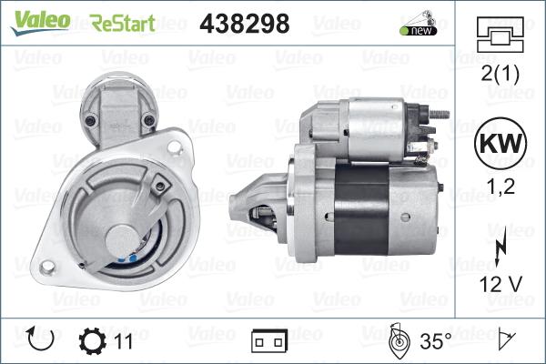 Valeo 438298 - Käynnistinmoottori inparts.fi