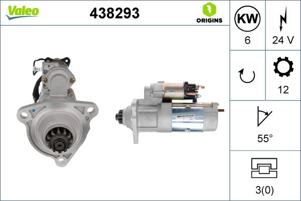 Valeo 438293 - Käynnistinmoottori inparts.fi