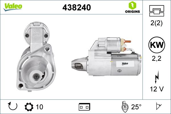 Valeo 438240 - Käynnistinmoottori inparts.fi