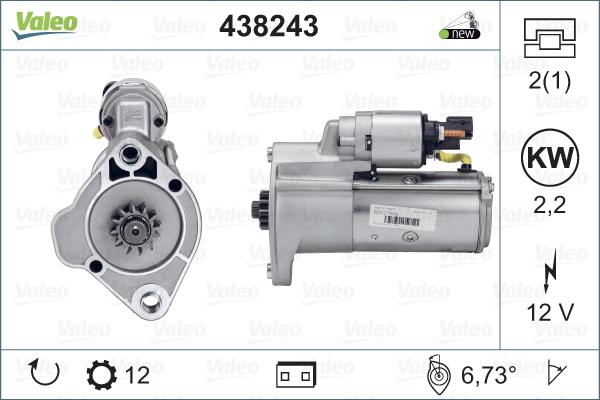 Valeo 438243 - Käynnistinmoottori inparts.fi