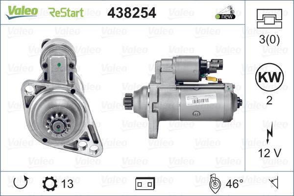 Valeo 438254 - Käynnistinmoottori inparts.fi