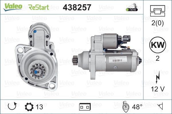 Valeo 438257 - Käynnistinmoottori inparts.fi