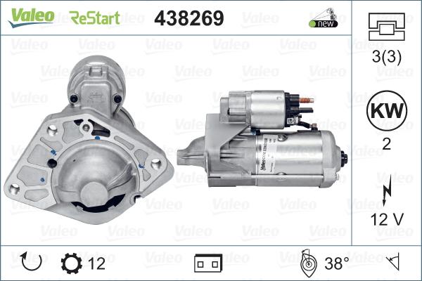 Valeo 438269 - Käynnistinmoottori inparts.fi