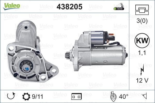 Valeo 438205 - Käynnistinmoottori inparts.fi