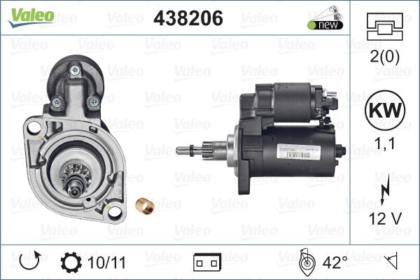 Valeo 438206 - Käynnistinmoottori inparts.fi