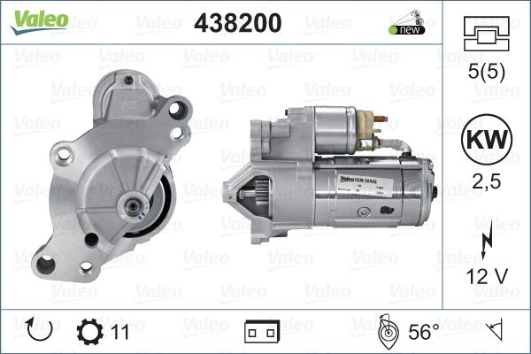 Valeo 438200 - Käynnistinmoottori inparts.fi