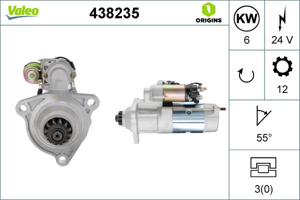 Valeo 438 235 - Käynnistinmoottori inparts.fi