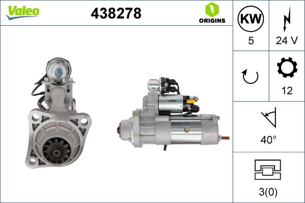 Valeo 438278 - Käynnistinmoottori inparts.fi