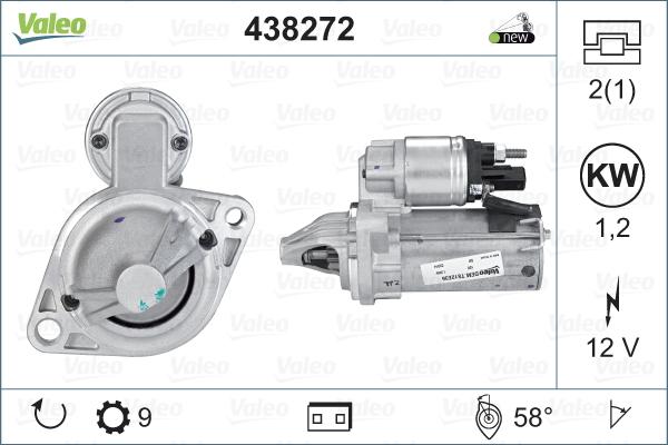 Valeo 438272 - Käynnistinmoottori inparts.fi