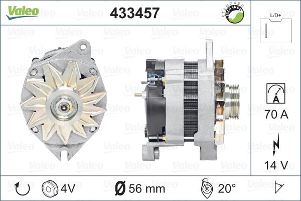 Valeo 433457 - Laturi inparts.fi