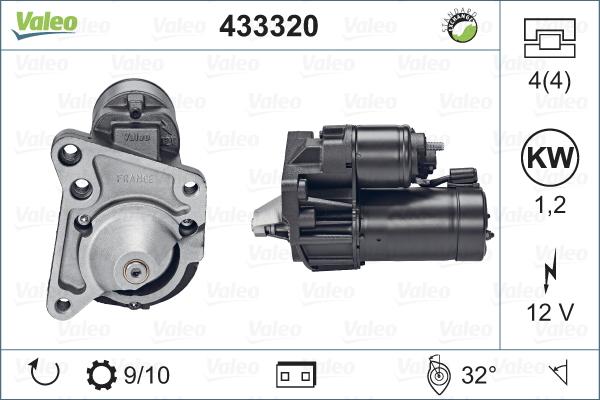 Valeo 433320 - Käynnistinmoottori inparts.fi