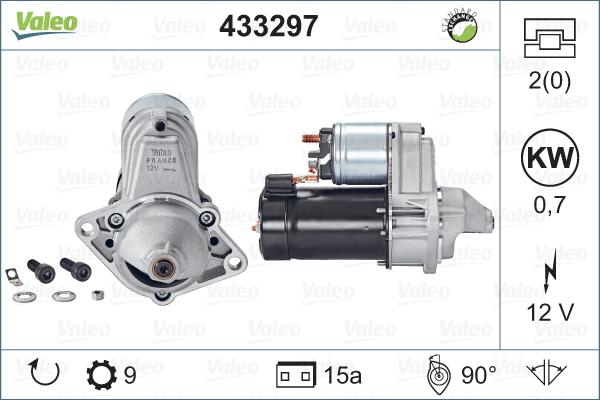 Valeo 433297 - Käynnistinmoottori inparts.fi