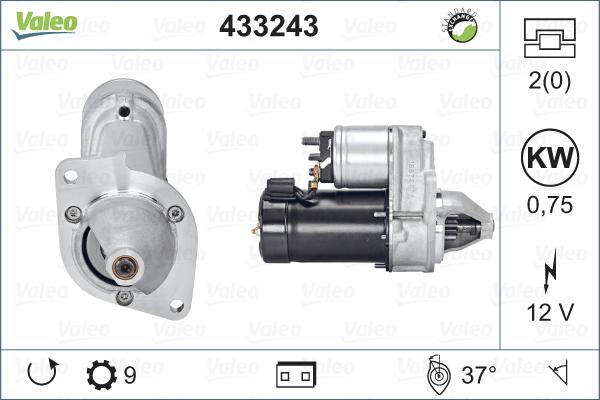 Valeo 433243 - Käynnistinmoottori inparts.fi