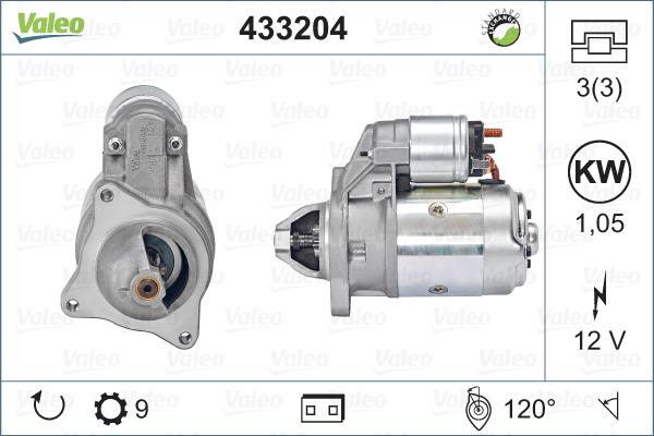 Valeo 433204 - Käynnistinmoottori inparts.fi