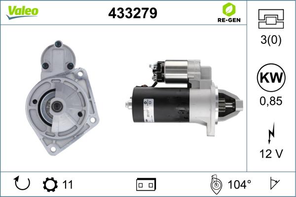 Valeo 433279 - Käynnistinmoottori inparts.fi