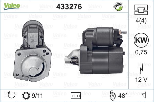 Valeo 433276 - Käynnistinmoottori inparts.fi