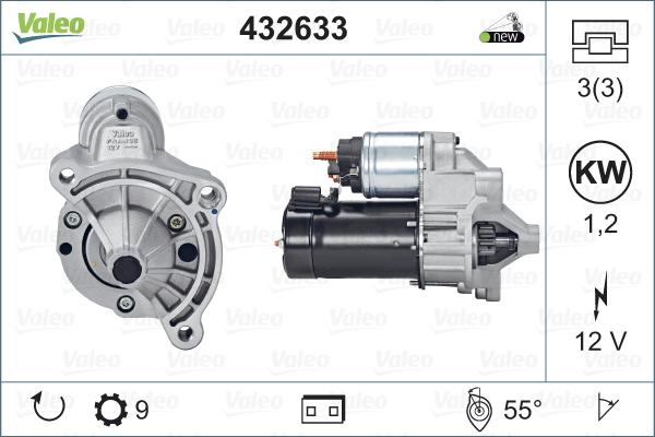 Valeo 432633 - Käynnistinmoottori inparts.fi