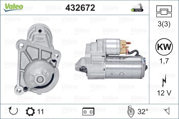 Valeo 432672 - Käynnistinmoottori inparts.fi