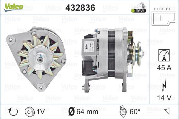 Valeo 432836 - Laturi inparts.fi