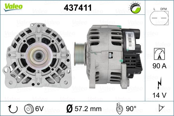 Valeo 437411 - Laturi inparts.fi