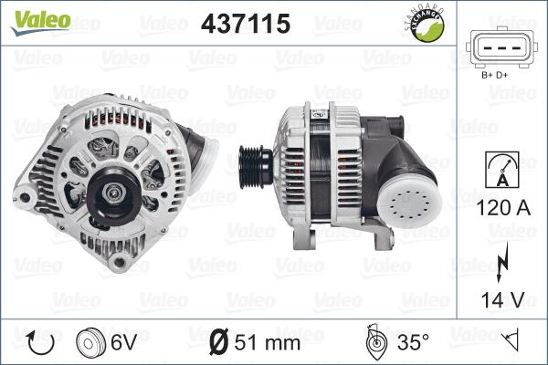 Valeo 437115 - Laturi inparts.fi