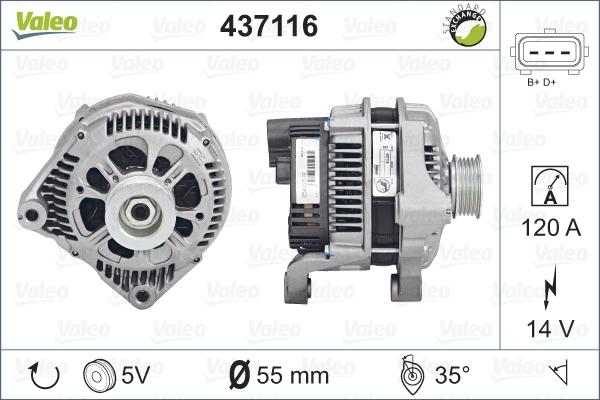 Valeo 437116 - Laturi inparts.fi