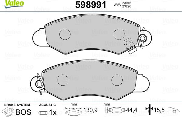 Valeo 598991 - Jarrupala, levyjarru inparts.fi