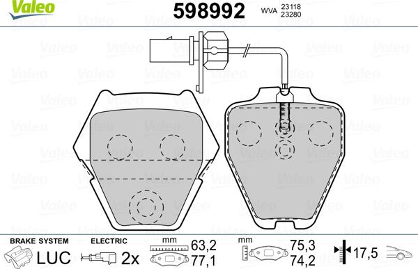 Valeo 598992 - Jarrupala, levyjarru inparts.fi