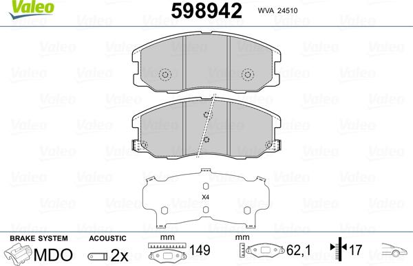 Valeo 598942 - Jarrupala, levyjarru inparts.fi