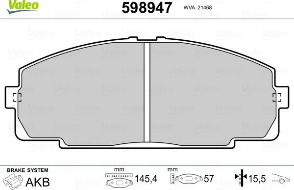 Valeo 598947 - Jarrupala, levyjarru inparts.fi