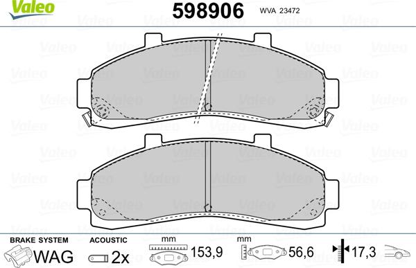 Valeo 598906 - Jarrupala, levyjarru inparts.fi