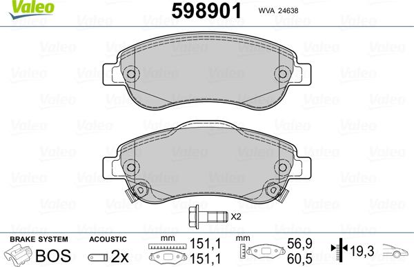 Valeo 598901 - Jarrupala, levyjarru inparts.fi