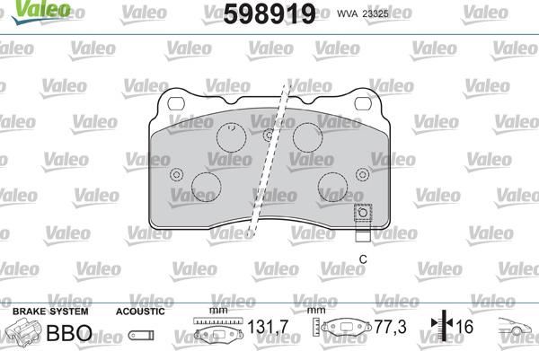 Valeo 598919 - Jarrupala, levyjarru inparts.fi