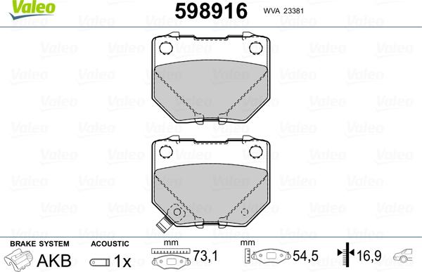 Valeo 598916 - Jarrupala, levyjarru inparts.fi