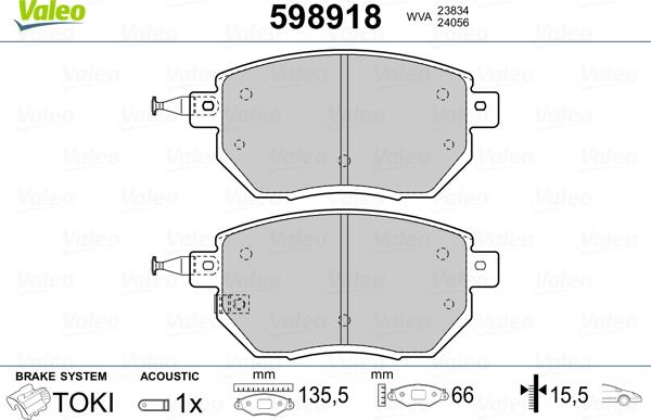 Valeo 598918 - Jarrupala, levyjarru inparts.fi