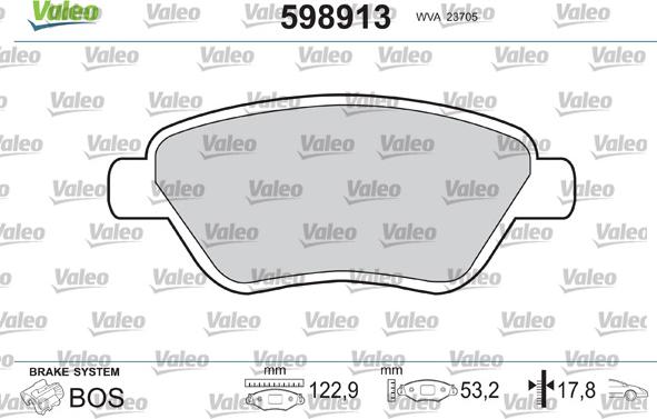 Valeo 598913 - Jarrupala, levyjarru inparts.fi