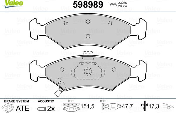 Valeo 598989 - Jarrupala, levyjarru inparts.fi