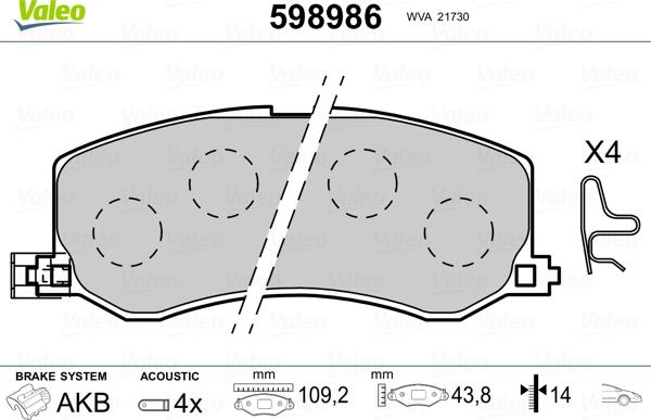 Valeo 598986 - Jarrupala, levyjarru inparts.fi