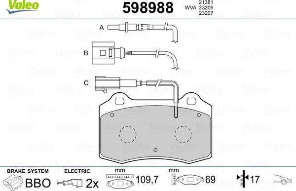 Valeo 598988 - Jarrupala, levyjarru inparts.fi