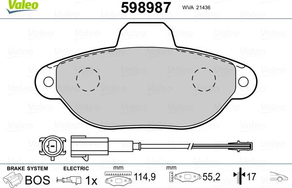 Valeo 598987 - Jarrupala, levyjarru inparts.fi