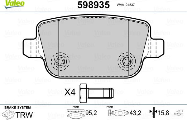 Valeo 598935 - Jarrupala, levyjarru inparts.fi