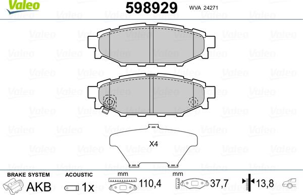 Valeo 598929 - Jarrupala, levyjarru inparts.fi