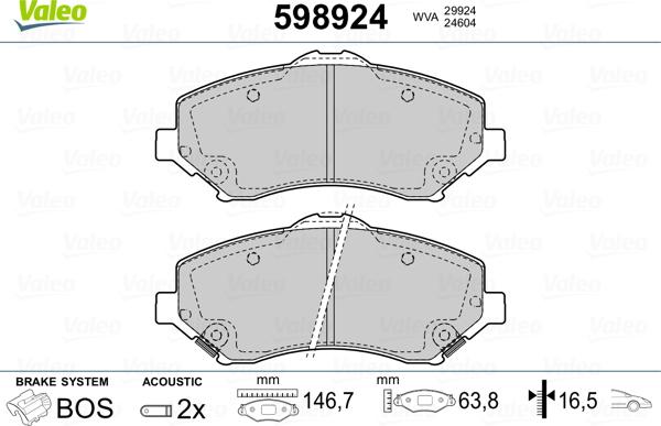 Valeo 598924 - Jarrupala, levyjarru inparts.fi