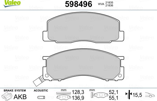 Valeo 598496 - Jarrupala, levyjarru inparts.fi