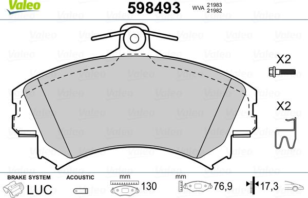 Valeo 598493 - Jarrupala, levyjarru inparts.fi