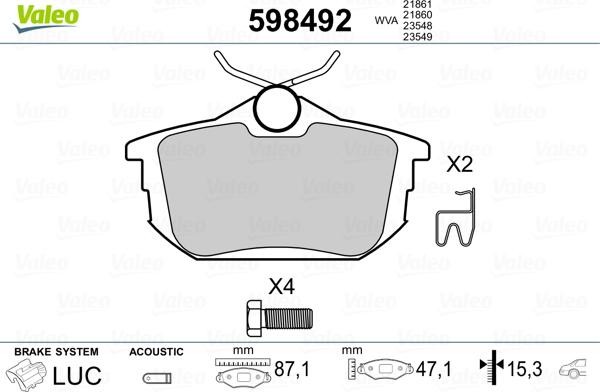 Valeo 598492 - Jarrupala, levyjarru inparts.fi