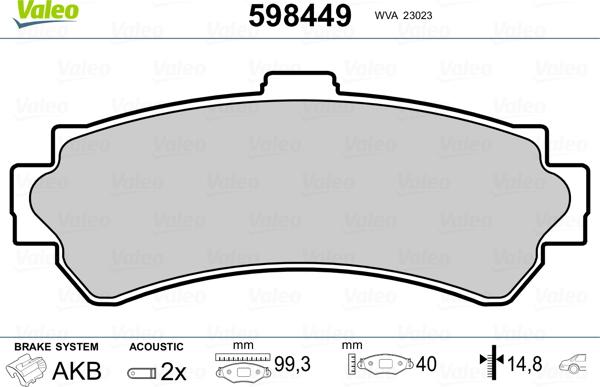 Valeo 598449 - Jarrupala, levyjarru inparts.fi