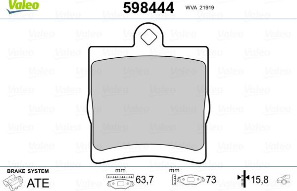 Valeo 598444 - Jarrupala, levyjarru inparts.fi